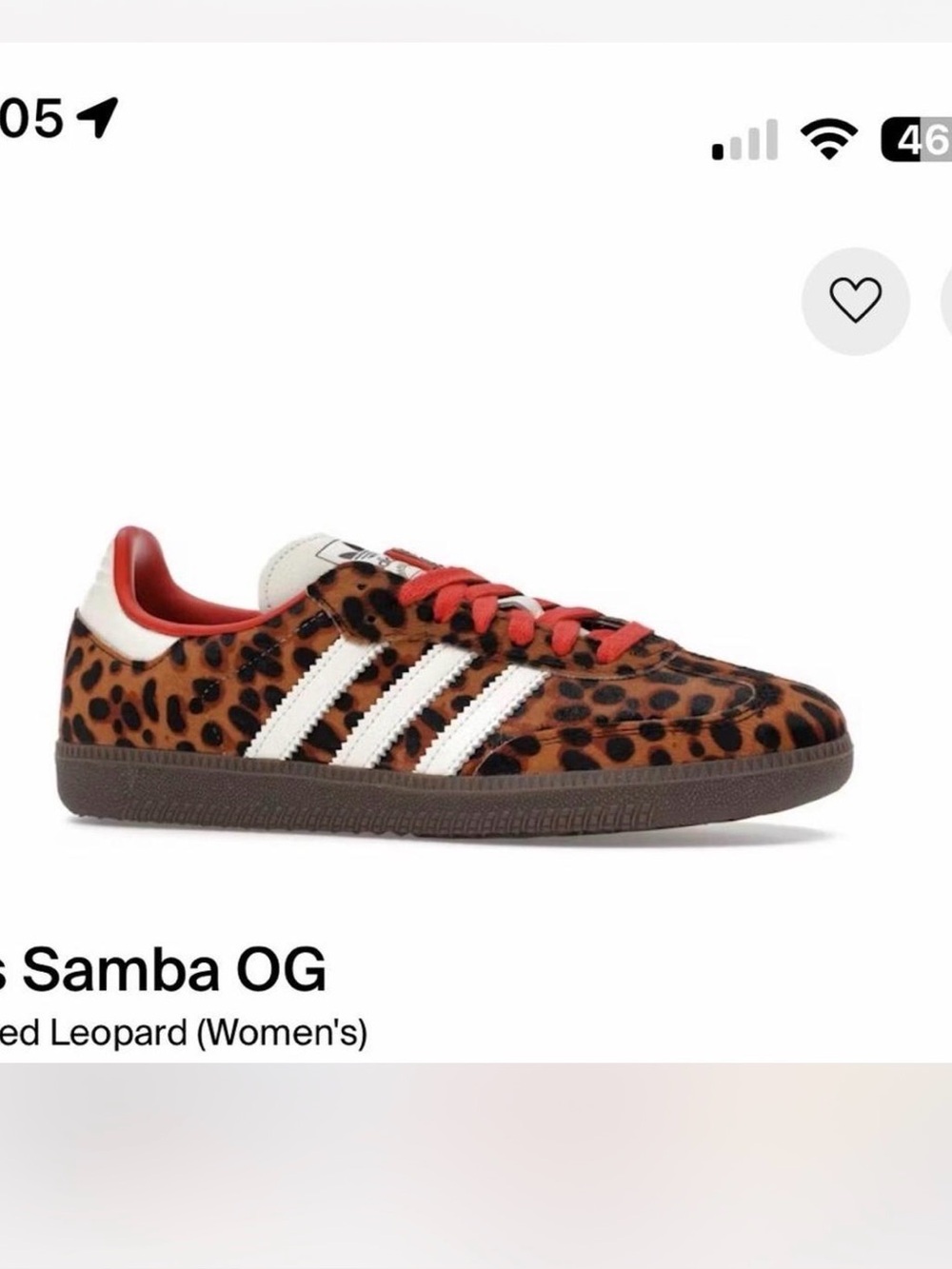 adidas Samba OG Womens Leopard Print Sneakers - Brown/White/Red